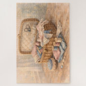 Antikes Nähkörbchen Landhausstil Pastell Puzzle (Vertikal)