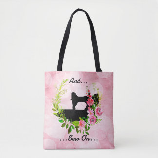 Antikes Nähmaschinen- Quilt-Handwerk-Thema Tasche