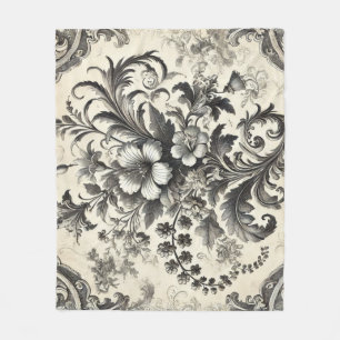 Antikes nahtloses botanisches Blumenmuster Fleecedecke