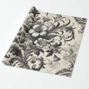 Antikes nahtloses botanisches Blumenmuster Geschenkpapier