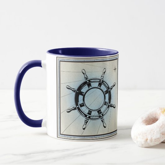 Antikes nautisches Schiffssteuer für die Navigatio Tasse (Mit Donut)