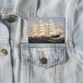 Antikes nautisches Segelschiff Currier & Ives Button (Insitu)