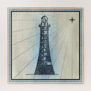 Antikes nautisches stehendes Leuchtturm für Schiff Puzzle