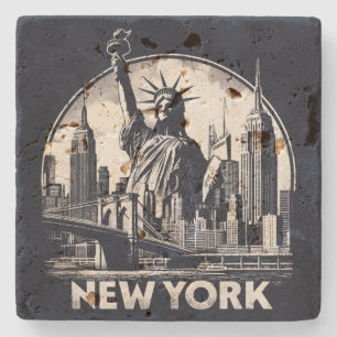 Antikes New York Steinuntersetzer