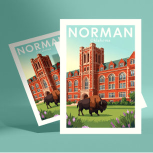 Antikes Norman Oklahoma Postkarte