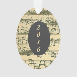 Antikes Noten Bach Manuskript-Gewohnheits-Jahr Ornament