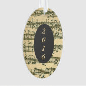 Antikes Noten Bach Manuskript-Gewohnheits-Jahr Ornament (Vorderseite)