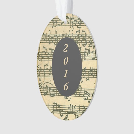 Antikes Noten Bach Manuskript-Gewohnheits-Jahr Ornament (Vorderseite)