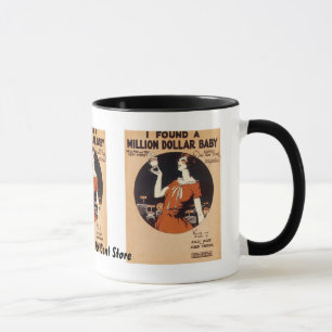 Antikes Notenblatt Tasse