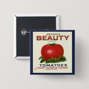 Antikes Obstkisten-Etikett, Arcadia Beauty Tomaten Button