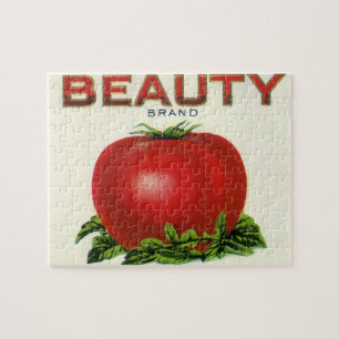 Antikes Obstkistenetikett, Arcadia Beauty Tomaten Puzzle