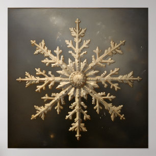 antikes Ölgemälde einer Schneeflocke Poster