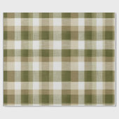 Antikes Olivgrün Rustikales Karo Karomuster Geschenkpapier (Flach)