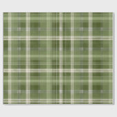 Antikes Olivgrün Rustikales Karo Karomuster Geschenkpapier (Flach)