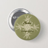 Antikes olivgrünes Blumen Button (Vorne & Hinten)