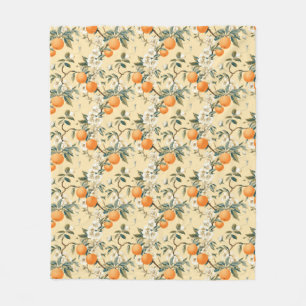 Antikes oranges Hain Blumenmuster Fleecedecke