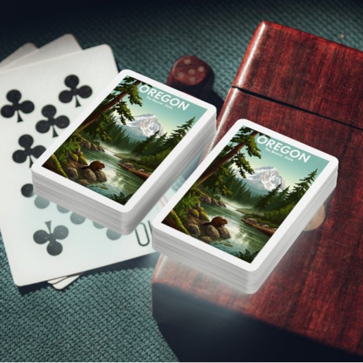 Antikes Oregon Spielkarten