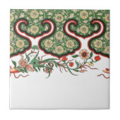 Antikes orientalisch-chinesisches Blumenfriesmuste Fliese (Vorderseite)