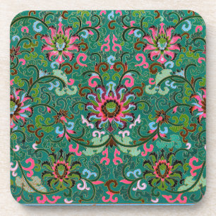 Antikes orientalisches Blumen-Vase-Muster-Set Unte Getränkeuntersetzer