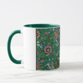 Antikes orientalisches Blumenmuster, grün, rosa br Tasse (Links)