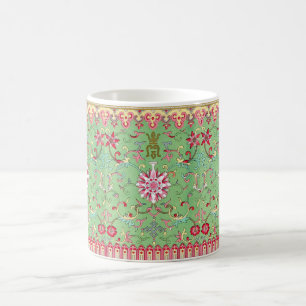 Antikes orientalisches Blumenmuster grünes Rosa Go Kaffeetasse