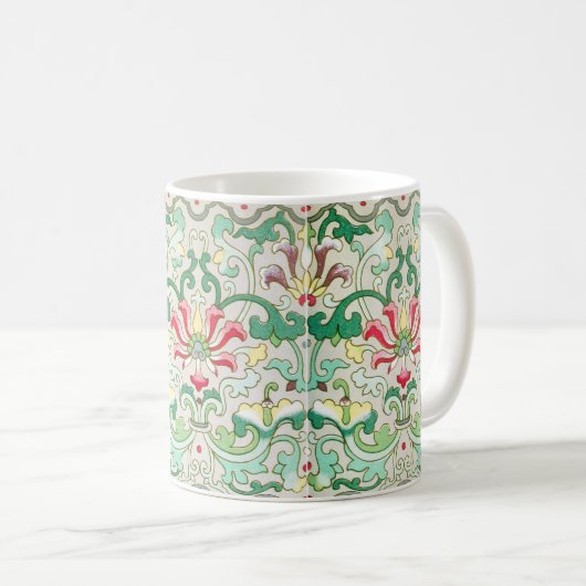 Antikes orientalisches Blumenmuster Kaffeetasse (VorderseiteRechts)