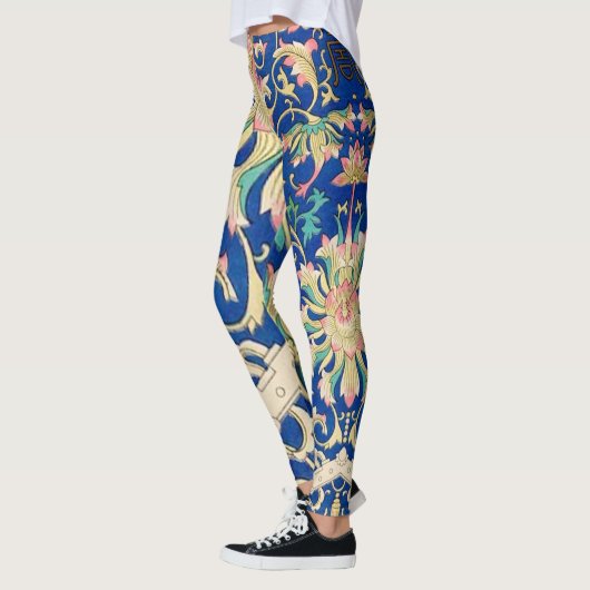 Antikes Orientalisches Muster Deep Royal Blue Leggings (Links)