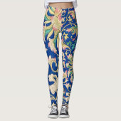 Antikes Orientalisches Muster Deep Royal Blue Leggings (Vorderseite)