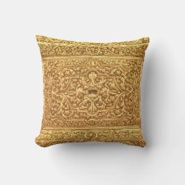 Antikes ornamentales goldenes Blumenmuster Kissen
