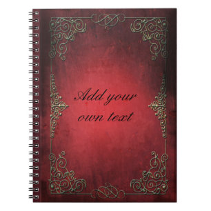 Antikes, ornamentales, rotes, goldenes personalisi notizblock