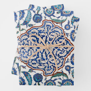 Antikes osmanisches florales Iznik Geschenkpapier Set