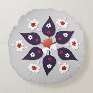 Antikes osmanisches türkisches Fliesendesign türki Rundes Kissen