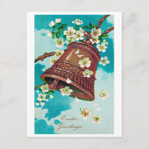 Antikes Osterglöckchen und Kirschblüten Postkarte