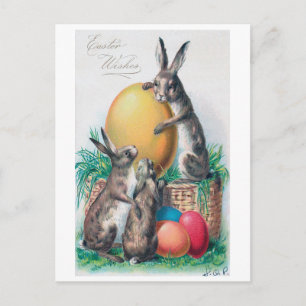 Antikes Osterhasen-Ei-Postkarte Postkarte