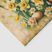 Antikes Ostern Bunny & Daffodil Ephemera Decoupage Seidenpapier (Ausschnitt)