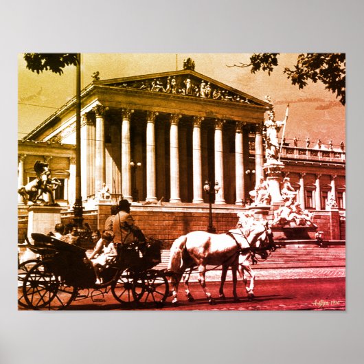 Antikes Österreich Wien Parlament Poster (Vorne)