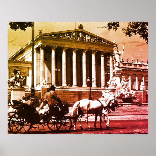 Antikes Österreich Wien Parlament Poster (Vorne)