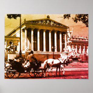 Antikes Österreich Wien Parlament Poster