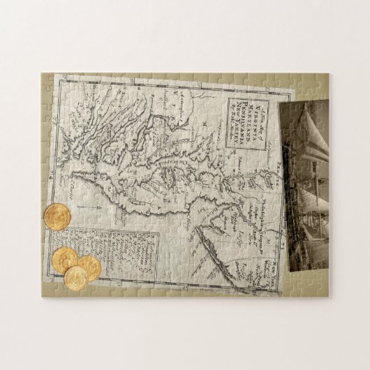 Antikes Ostküsten-Kartenpuzzlespiel Puzzle (Horizontal)