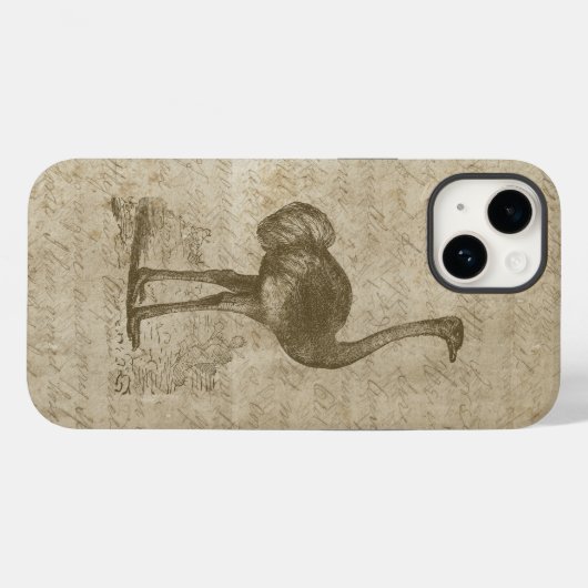 Antikes Ostrich Script Grunge Paper Case-Mate iPhone Hülle (Rückseite (Horizontal))