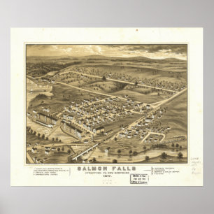 Antikes Panorama Rollinsford New Hampshire-1877 Poster