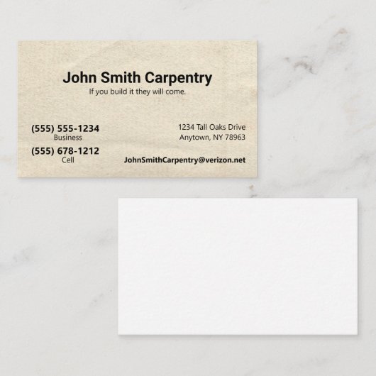 Antikes Papier Hintergrund Benutzerdefiniertes Dua Visitenkarte