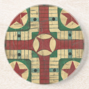 Antikes Parcheesi-Spielbrett von Ethan Harper Getränkeuntersetzer