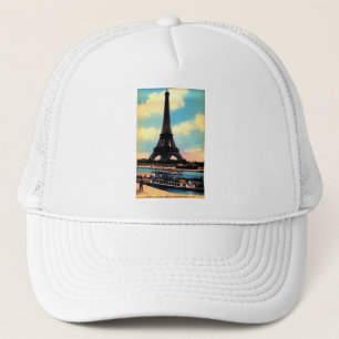 Antikes Paris Französischer Chic Eiffelturm Truckerkappe