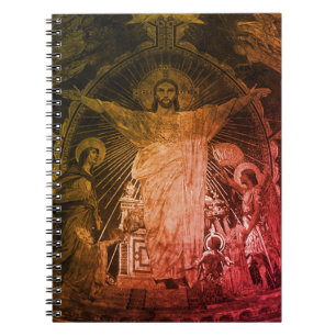 Antikes Paris-Hauptmosaik Heiliges Herz Jesu Notizblock