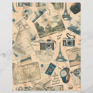 Antikes Paris Reiseziel Scrapbook Papier