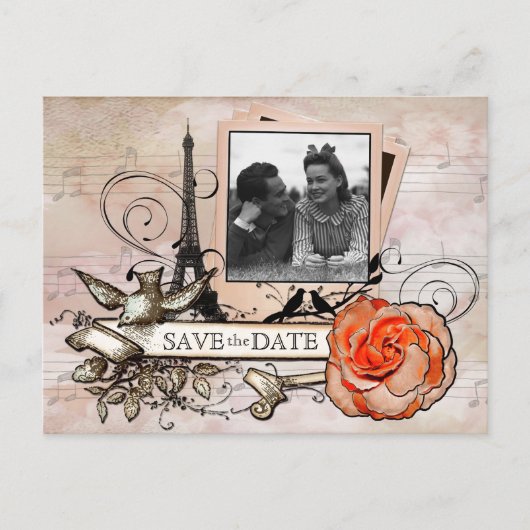 Antikes Pariser FOTO Postkarte (Vorderseite)