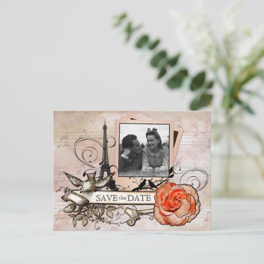 Antikes Pariser FOTO Postkarte (Stehend Vorderseite)