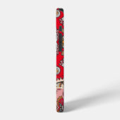 antikes Patchwork-Quilt-Muster. Antike Dekoration iPhone Hülle (Linke Seite)
