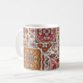 antikes Patchwork-Quilt-Muster. Antike Dekoration Kaffeetasse (Vorderseite Links)